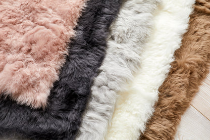 Pale grey shearling yin yoga mat