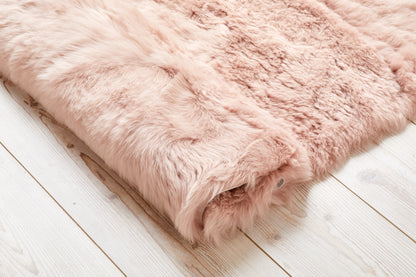 Soft pink shearling wellness mat