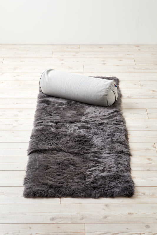 Slate grey shearling yoga mat